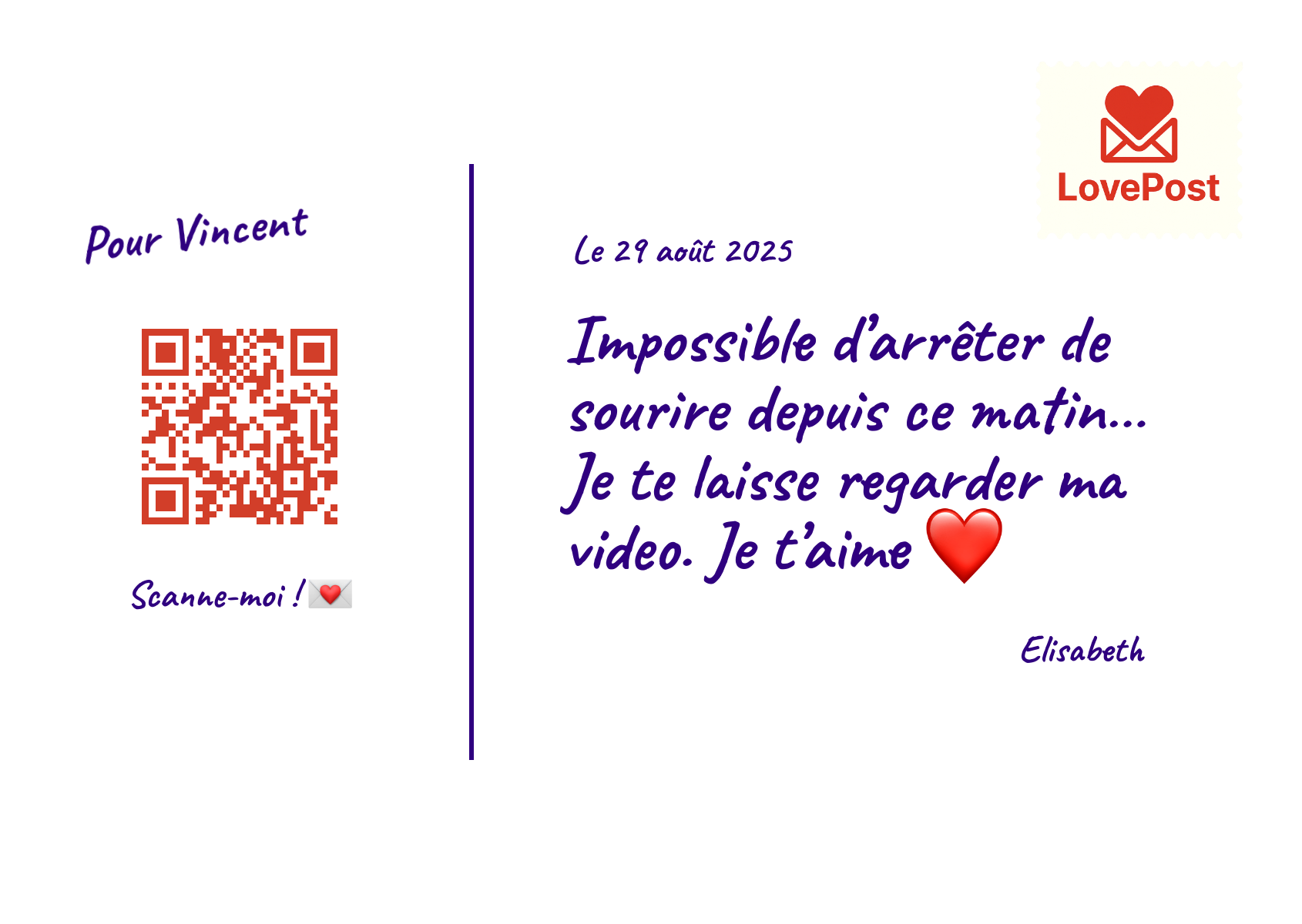 Carte LovePost - Recto